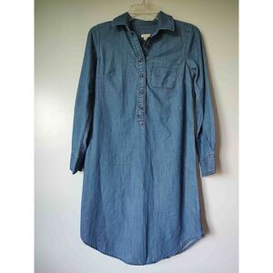 J. Crew Women's Size 2XS XXS Tunic Knee Length Shirt Dress Chambray Blue